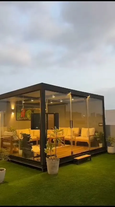 مجالس خارجية زجاجية بالرياض تصميم أنيق وعزل مثالي