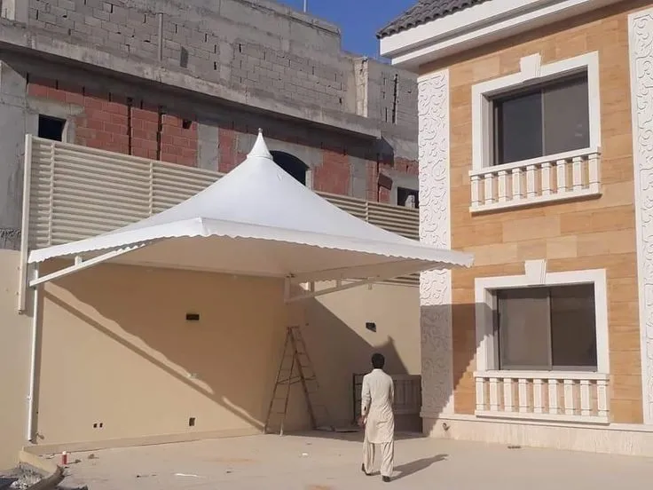 أفضل مظلات هرمية للمواقف والحدائق بالرياض متانة دائمة
