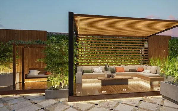 تحويل الفناء إلى واحةفي الرياض:للمظلات والحدائق وبرجولات 