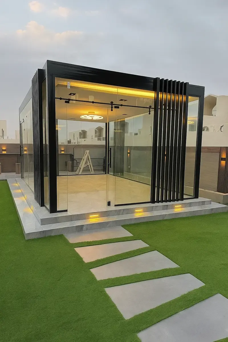 مجالس زجاجية وملاحق خارجيه فخمة بشمال الرياض:تصاميم عصرية